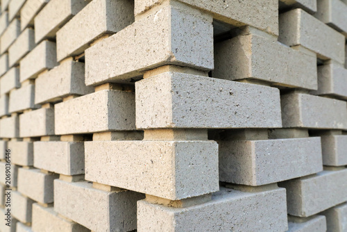 Modern Stacked Brick Wall Texture Architectural Background