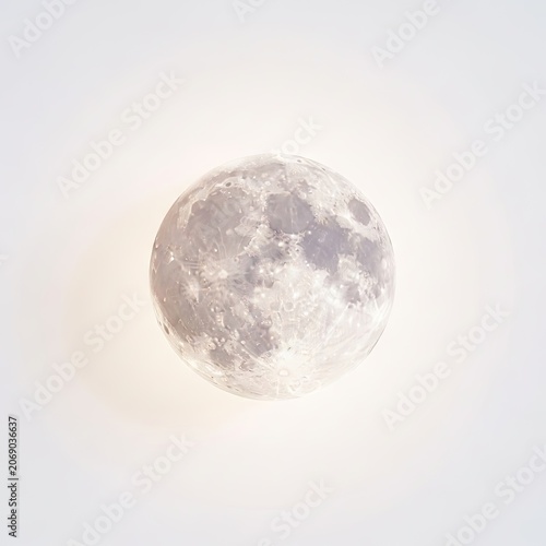Full Moon Glowing Brightly in a Clear Night Sky.