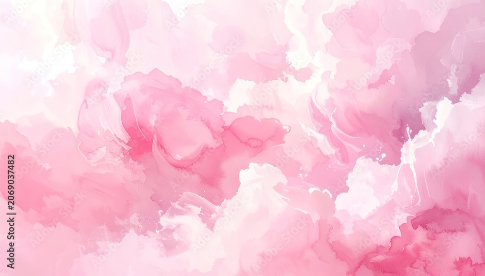 Fototapeta premium A soft, abstract watercolor background with flowing pink and white hues.