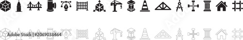 Foto Architecture blueprint vector icon set, structural engineering collection, construction blueprint symbol and urban development