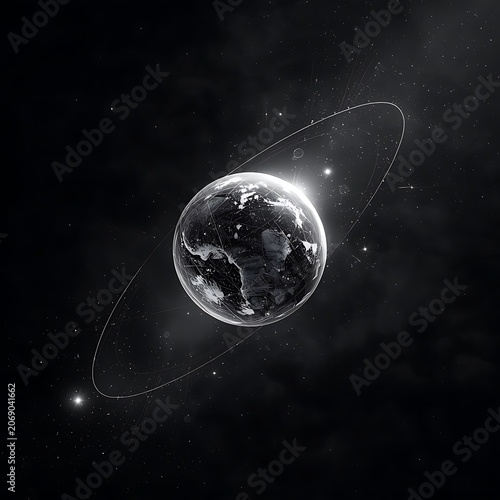 Science-themed background images and wallpapers created in black and white.