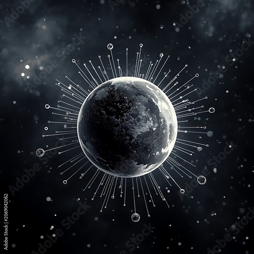 Science-themed background images and wallpapers created in black and white.