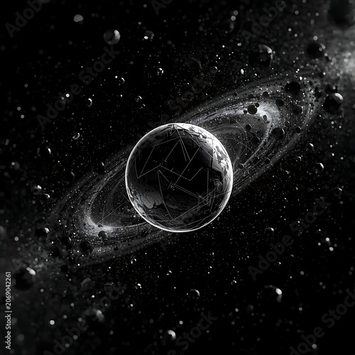 Science-themed background images and wallpapers created in black and white.