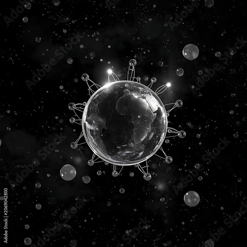 Science-themed background images and wallpapers created in black and white.