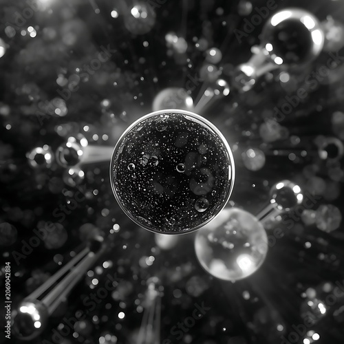 Science-themed background images and wallpapers created in black and white.