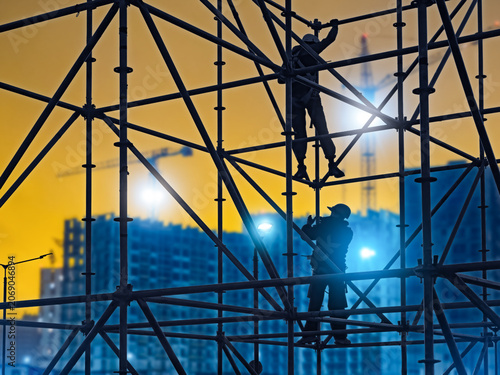 Scaffolding construction. W...