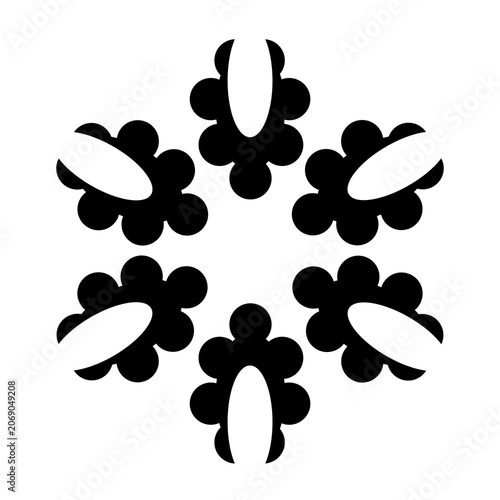 Vector image of a flower, black, white, gray, natural, imaginative, fantasy flower shapes, brightness and splendor, saturation and tenderness, on a white background