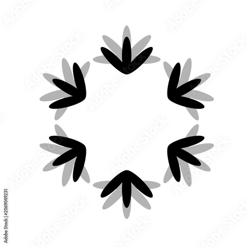 Vector image of a flower, black, white, gray, natural, imaginative, fantasy flower shapes, brightness and splendor, saturation and tenderness, on a white background