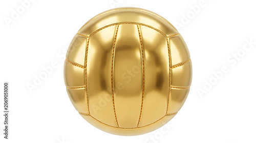 Metallic golden water polo ball sports equipment decoration with gold plated equipment metallic competition athletic polished glamorous isolated ornament precious valuable achievement