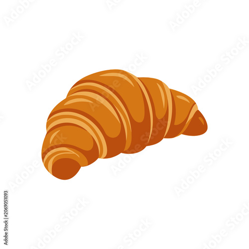 Foto A golden brown buttery croissant isolated on white background