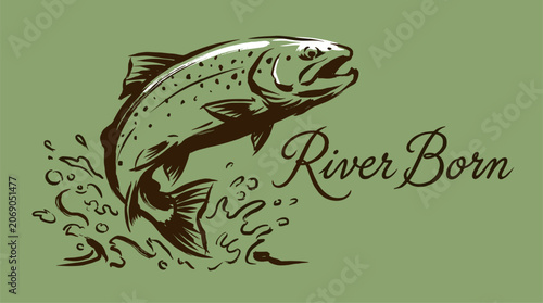Quadro su tela Jumping trout