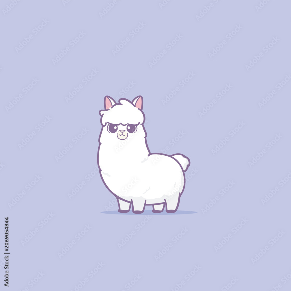 Fototapeta premium Cute alpaca vector illustration