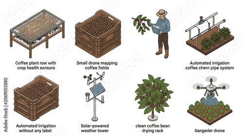 Fotografía Modern coffee farming technology and automation for efficient crop management and harvesting