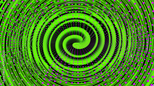 Abstract bright luminous green screen background. Neon effect Art trippy digital backdrop. Template. Swirl. New innovation technology. Vibrant hypnotic spiral featuring swirl