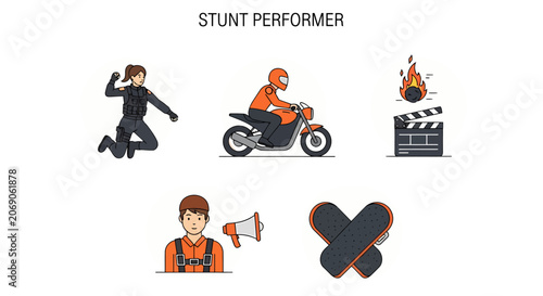 Принти на полотні Stunt Performer in Action Sequence.