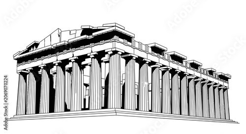 Fotografija Ancient Greek Temple Architectural Sketch