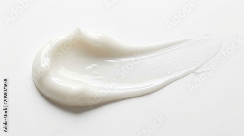 White cosmetic cream smudge isolated on white background.
