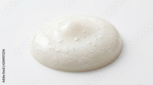 White skincare gel sample drop with bubbles on a clean white background