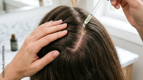 Applying Hair Treatment with Dropper Clinic Setting
