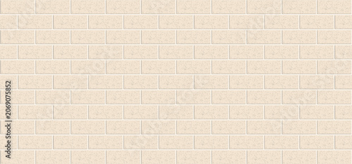 Light beige brick wall texture background vector illustration