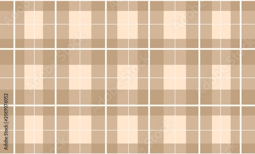 Seamless gingham pattern with beige and brown with white grid lines for fabric,  textile wrap background, wallpaper and banner design