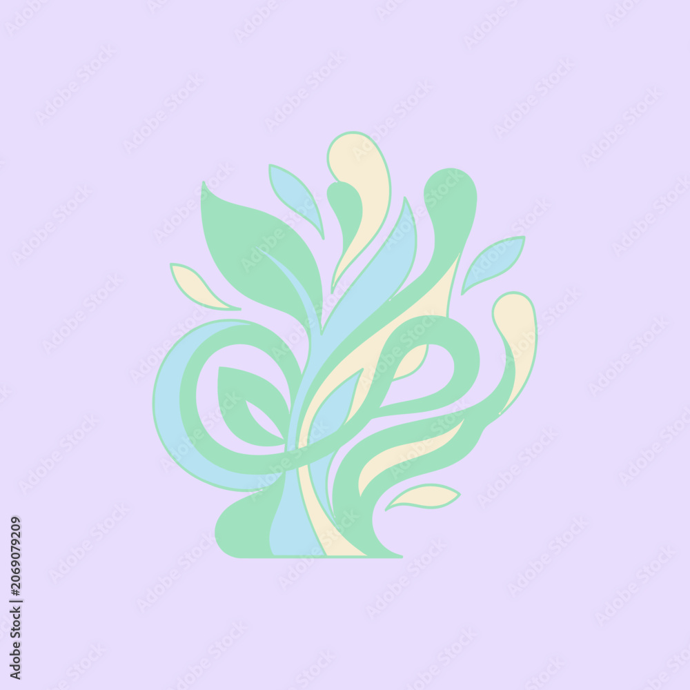 Obraz premium Pastel Abstract Garden Swirls Create Tranquil Decorative Artwork
