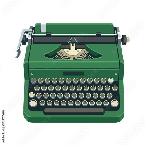 Fotografía Green vintage typewriter sits poised for creative storytelling