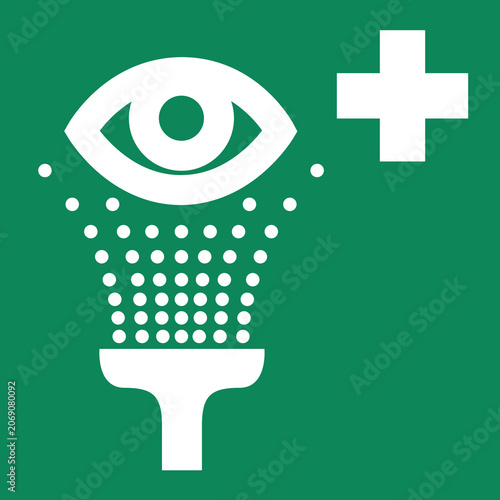Emergency Eye Wash Station Sign — ISO 7010 E011