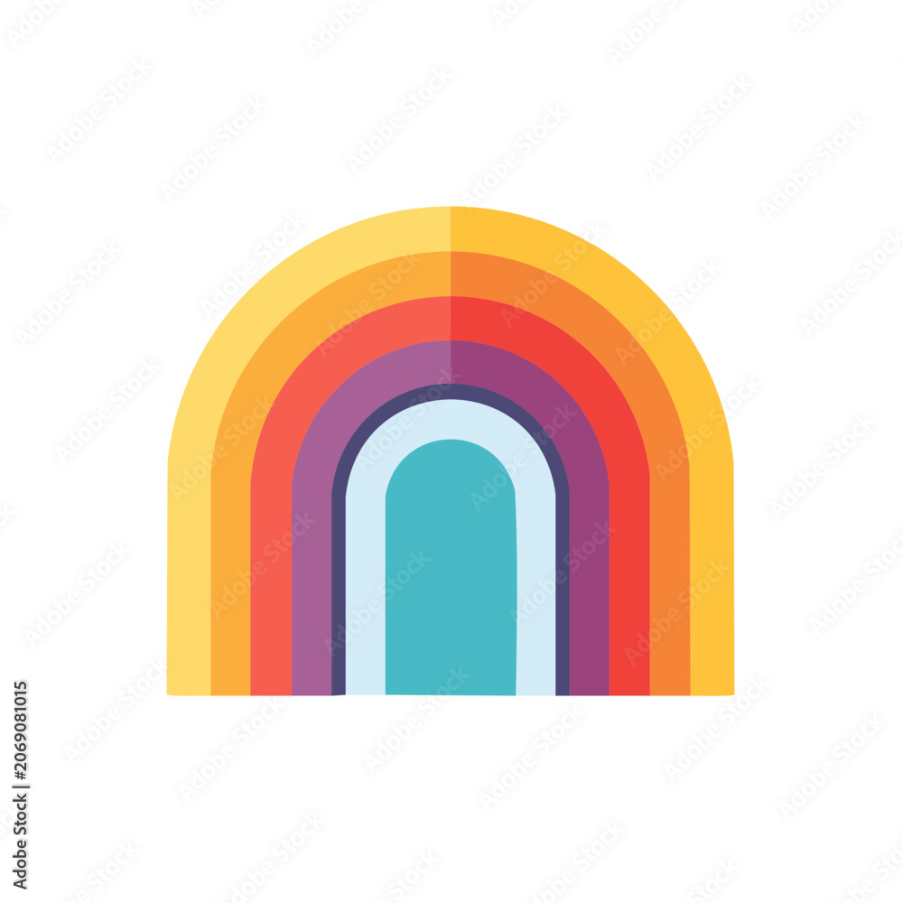 Fototapeta premium Colorful rainbow arch vector illustration