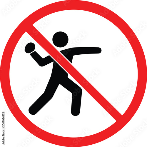No Throwing Objects Restriction Sign Icon