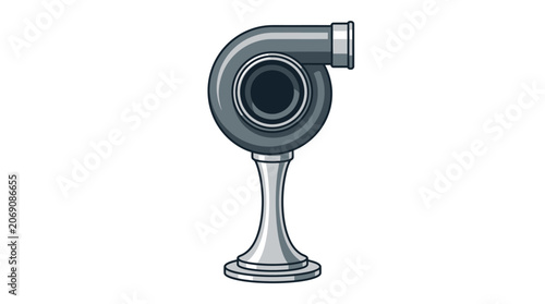 Bild auf Leinwand Stylized illustration of an automotive turbocharger trophy on a stand