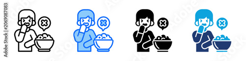 Fotografie Food Poisoning Icon Set Multi Style Vector Illustration