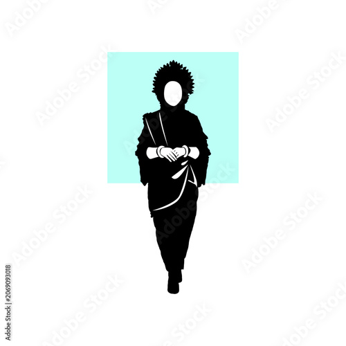 Art & Illustration Makassar bride silhouette vector stock