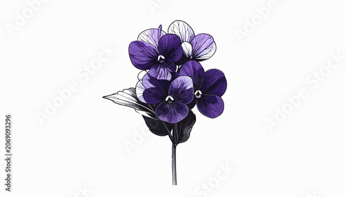 Purple Artificial Flower Brooch Jewelry Accessory.