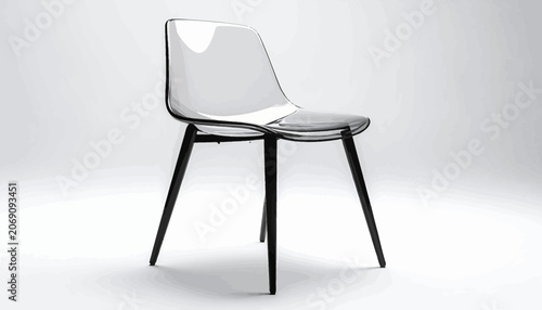 Modern chair with transparent seat.