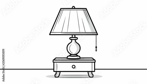 Simple Desk Lamp on Nightstand Furniture.