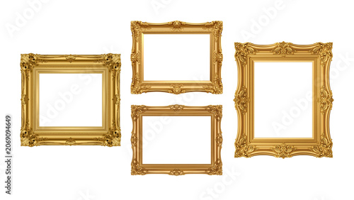 Classic Gold Rectangular Frame Collection Set of 4 Vector SVG