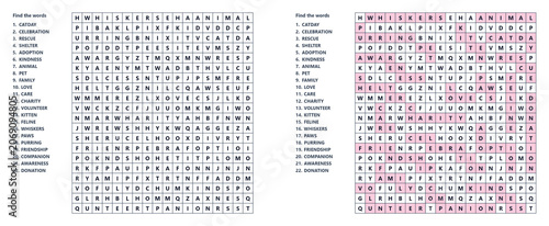 Cat Day Word Search Puzzle Activity for Animal Lovers