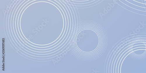 Fotografie Abstract Blue Background with Circular Patterns and Lines.