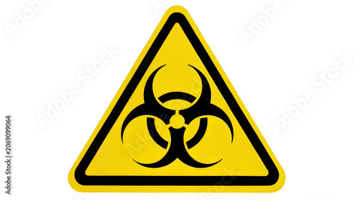 фотографія Isolated triangular biohazard warning sign for biological risk and hazardous mat