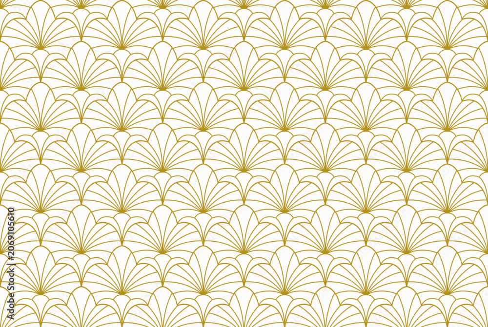 Obraz premium Abstract floral seamless pattern. Vector art deco texture. Geometric minimalist background.