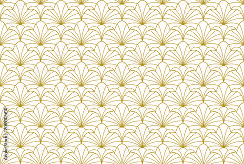 Abstract floral seamless pattern. Vector art deco texture. Geometric minimalist background.