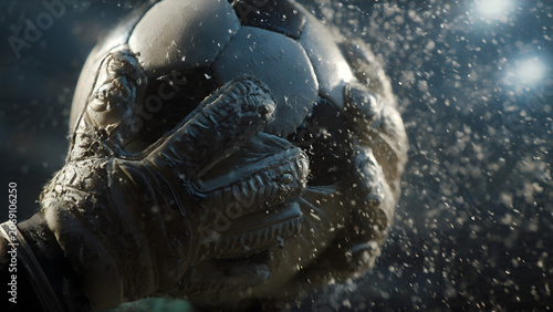 Soccer Goalkeeper Catching Ball with Dramatic Splash