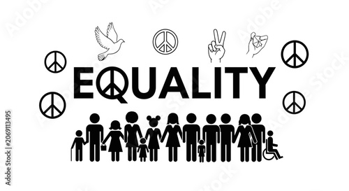 Bild auf Leinwand Equality and Inclusivity Concept with Diverse People Icons