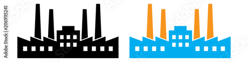 Factory vector icon vector illustration. Industrial building icons. PNG. Editable stroke.