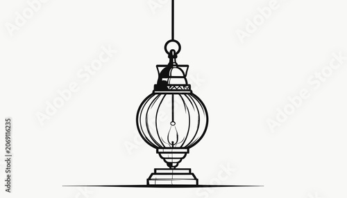 Detailed illustration of hanging lantern.