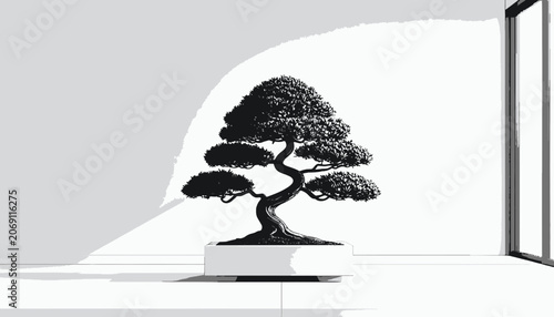 Bonsai Tree in a Pot.