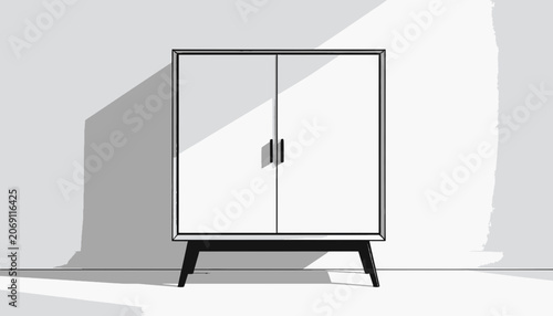 Modern cabinet with two doors.