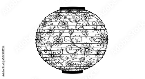 Foto Floral Pattern Paper Lantern Illustration