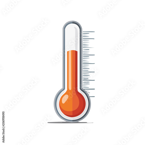 Flat vector thermometer with temperature scale